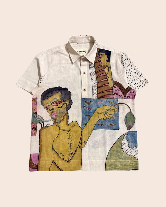Handpaint kantha shirt