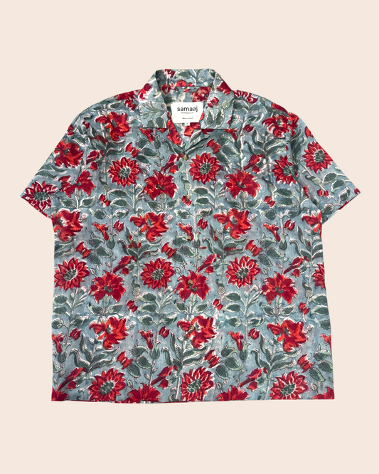 Silk Block Print Shirt